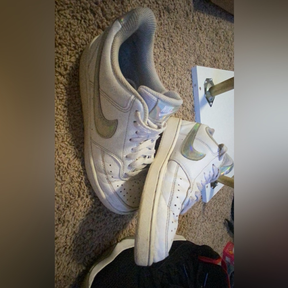 Nike reflective Air Force ones.